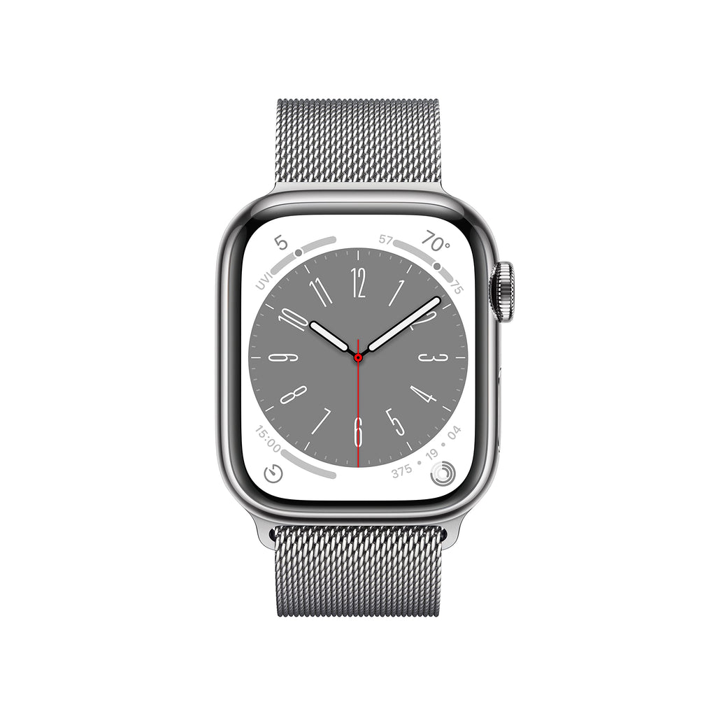 Apple Watch Series 8 GPS+Cell 41MM Stainless Steel Case - Milanese Loop - Silver - MNJ73LL/A