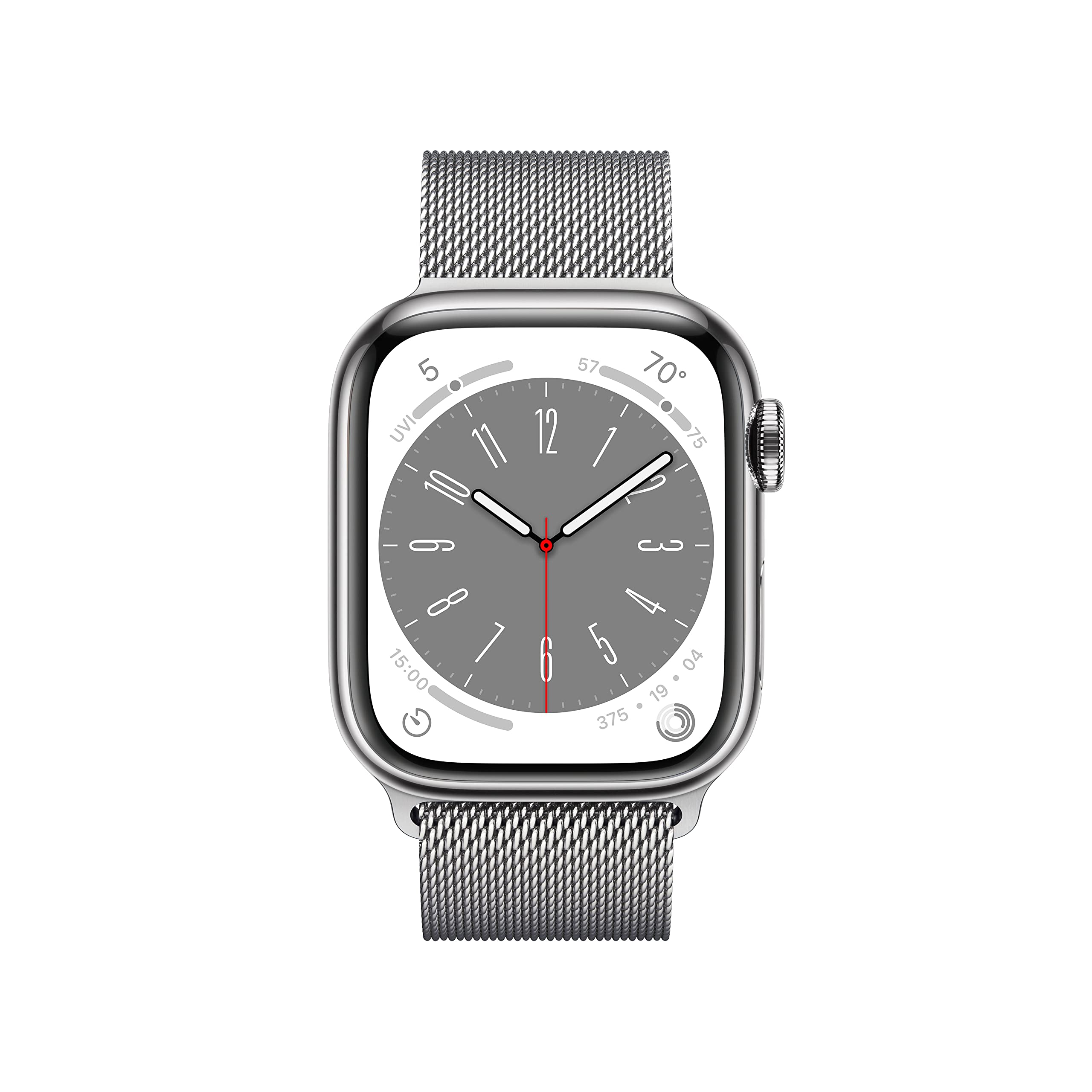 Apple Watch Series 8 GPS+Cell 41MM Stainless Steel Case - Milanese Loop - Silver - MNJ73LL/A