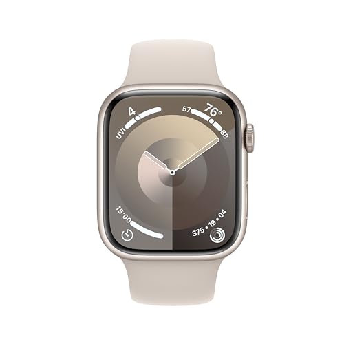 Apple Watch Series 9 (GPS + Cellular) 45mm Starlight Aluminum Case with Starlight Sport Band - M/L - MRM93LL/A
