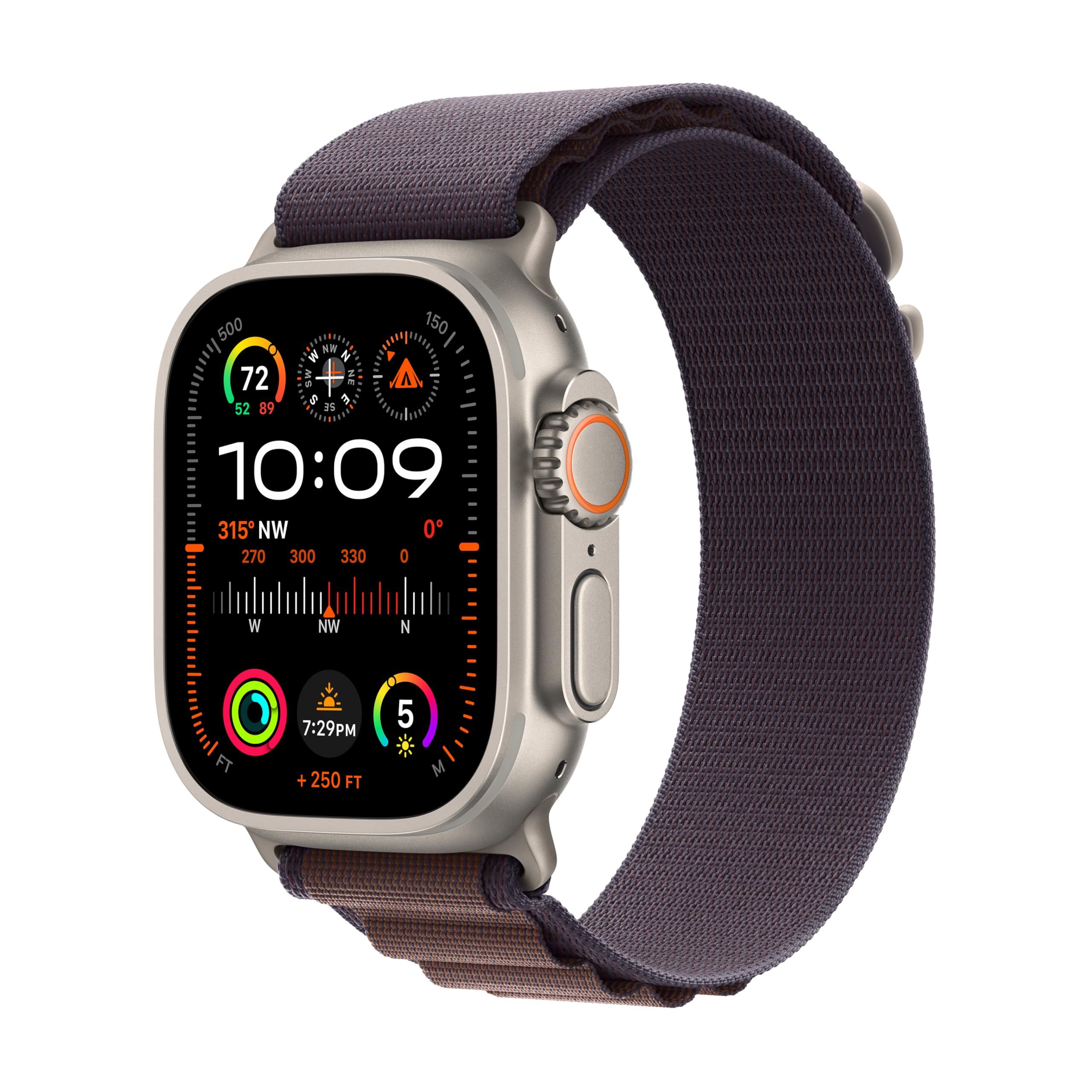 Apple Watch Ultra 2 (GPS + Cellular) 49mm Titanium Case with Indigo Alpine Loop M/L - MREW3LL/A